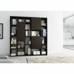 Loftscape Bücherregal Emporior VII - Eiche Schwarzbraun Dekor - Breite: 214 cm