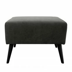 Jack & Alice Polsterhocker Pillig - Samt - Dunkelgrau -WOHNZIMMERMÖBEL Verkäufe 1000179131 190911 09323500398 DETAILS P000000001000179131