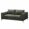 Jack & Alice Sofa Sanchez I (2-Sitzer) - Samt - Echtleder Kena: Anthrazit