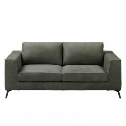 Jack & Alice Sofa Sanchez I (2-Sitzer) - Samt - Echtleder Kena: Anthrazit -WOHNZIMMERMÖBEL Verkäufe 1000179244 190813 17575900221 DETAILS P000000001000179244