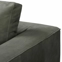 Jack & Alice Sofa Sanchez I (2-Sitzer) - Samt - Echtleder Kena: Anthrazit -WOHNZIMMERMÖBEL Verkäufe 1000179244 190813 17580000224 DETAILS P000000001000179244