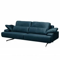 Fredriks Sofa Lurrip II (3-Sitzer) - Webstoff - Samt Onoli: Marineblau