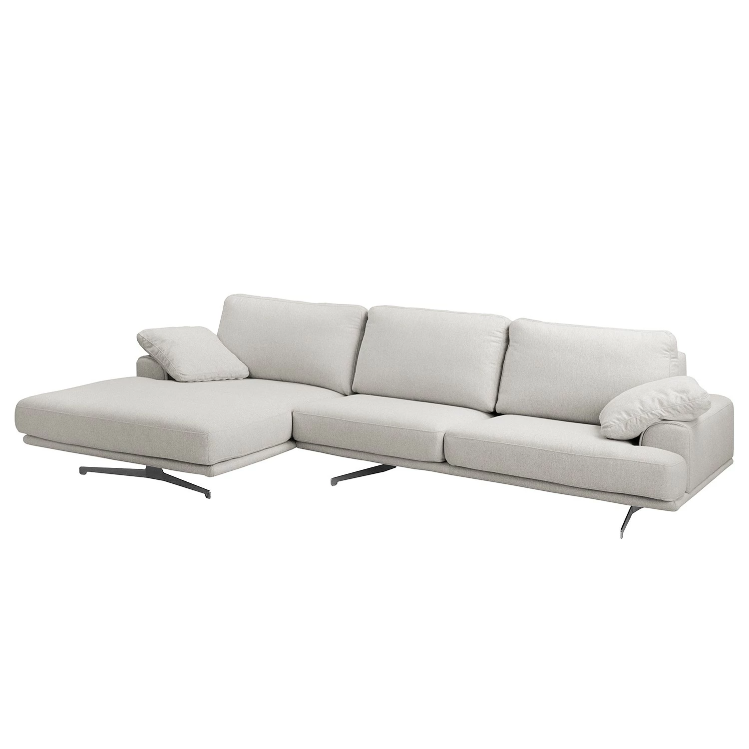 Fredriks Ecksofa Hendra II - Webstoff - Webstoff Delea: Hellgrau - Longchair davorstehend links 1 Fredriks Ecksofa Hendra II - Webstoff - Webstoff Delea: Hellgrau - Longchair davorstehend links