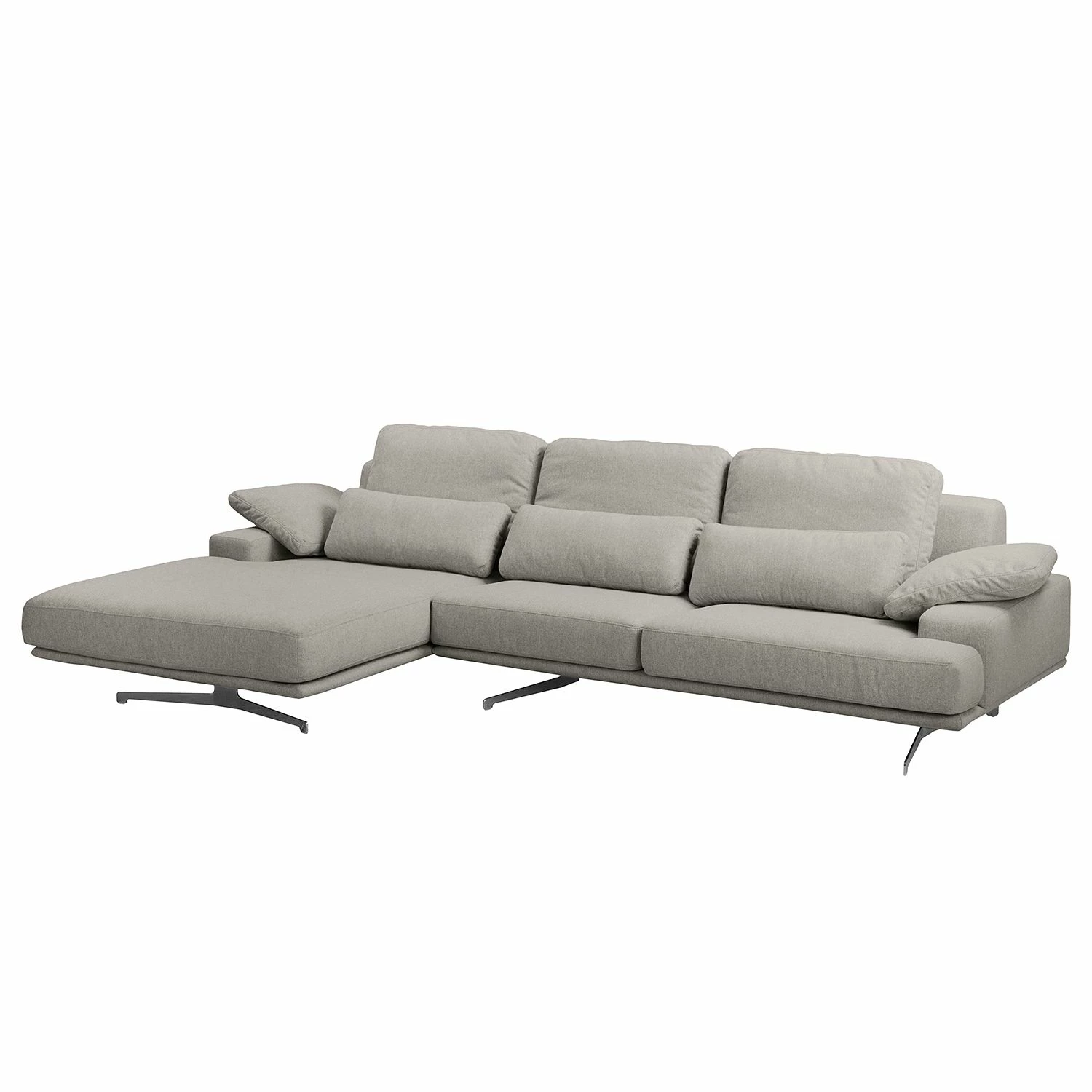 Fredriks Ecksofa Lurrip II - Webstoff - Webstoff Delea: Grau - Longchair davorstehend links 1 Fredriks Ecksofa Lurrip II - Webstoff - Webstoff Delea: Grau - Longchair davorstehend links