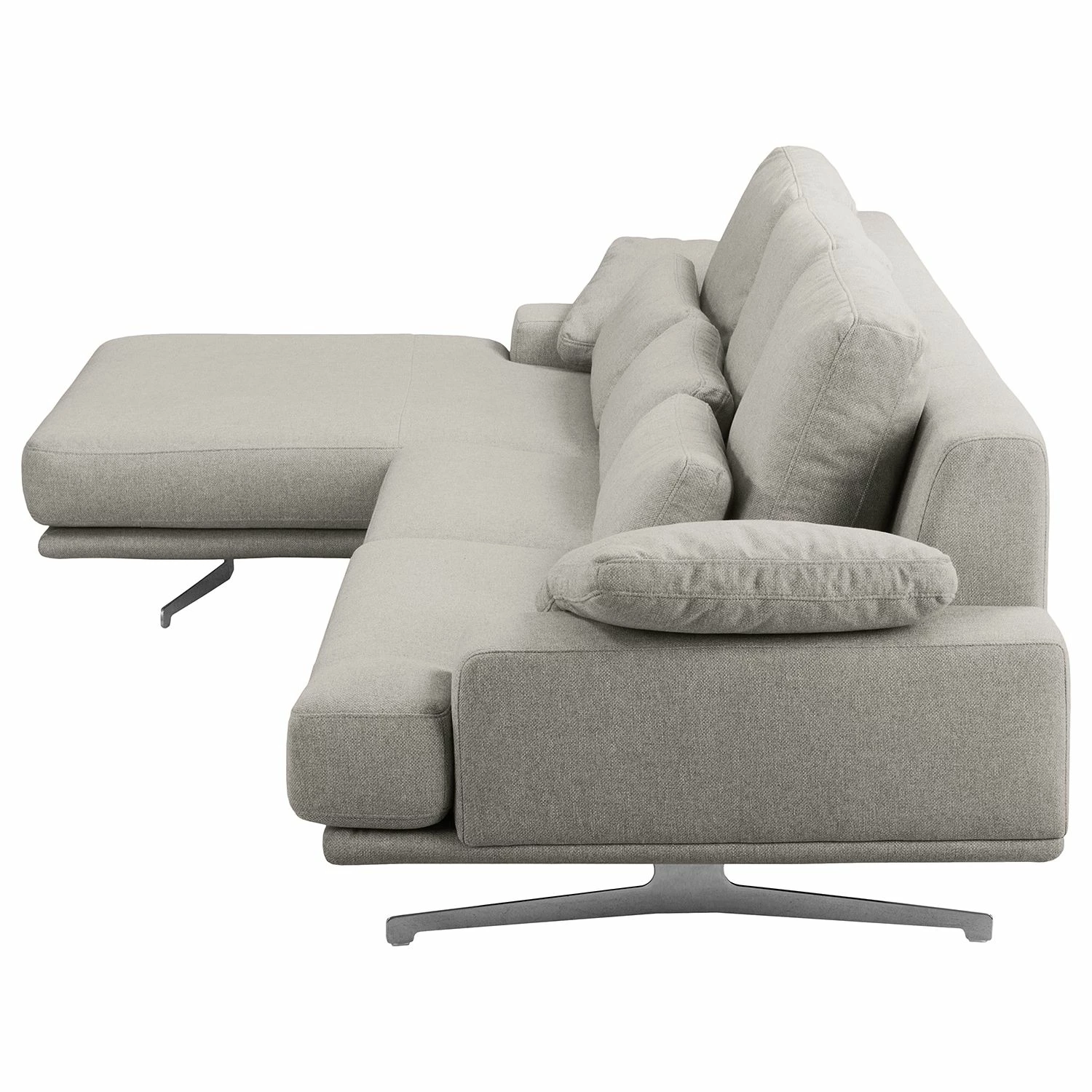 Fredriks Ecksofa Lurrip II - Webstoff - Webstoff Delea: Grau - Longchair davorstehend links 4 Fredriks Ecksofa Lurrip II - Webstoff - Webstoff Delea: Grau - Longchair davorstehend links – Bild 4