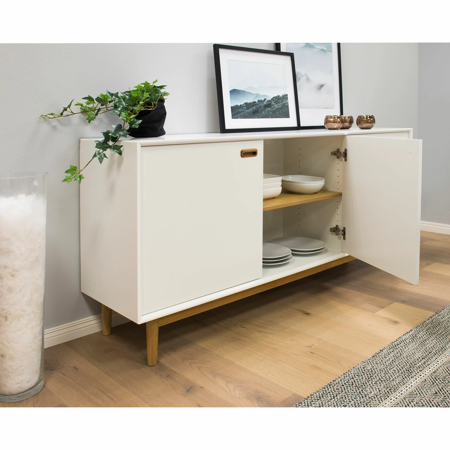 Tenzo Sideboard Svea II - Weiß / Eiche Dekor 3 Tenzo Sideboard Svea II - Weiß / Eiche Dekor – Bild 3