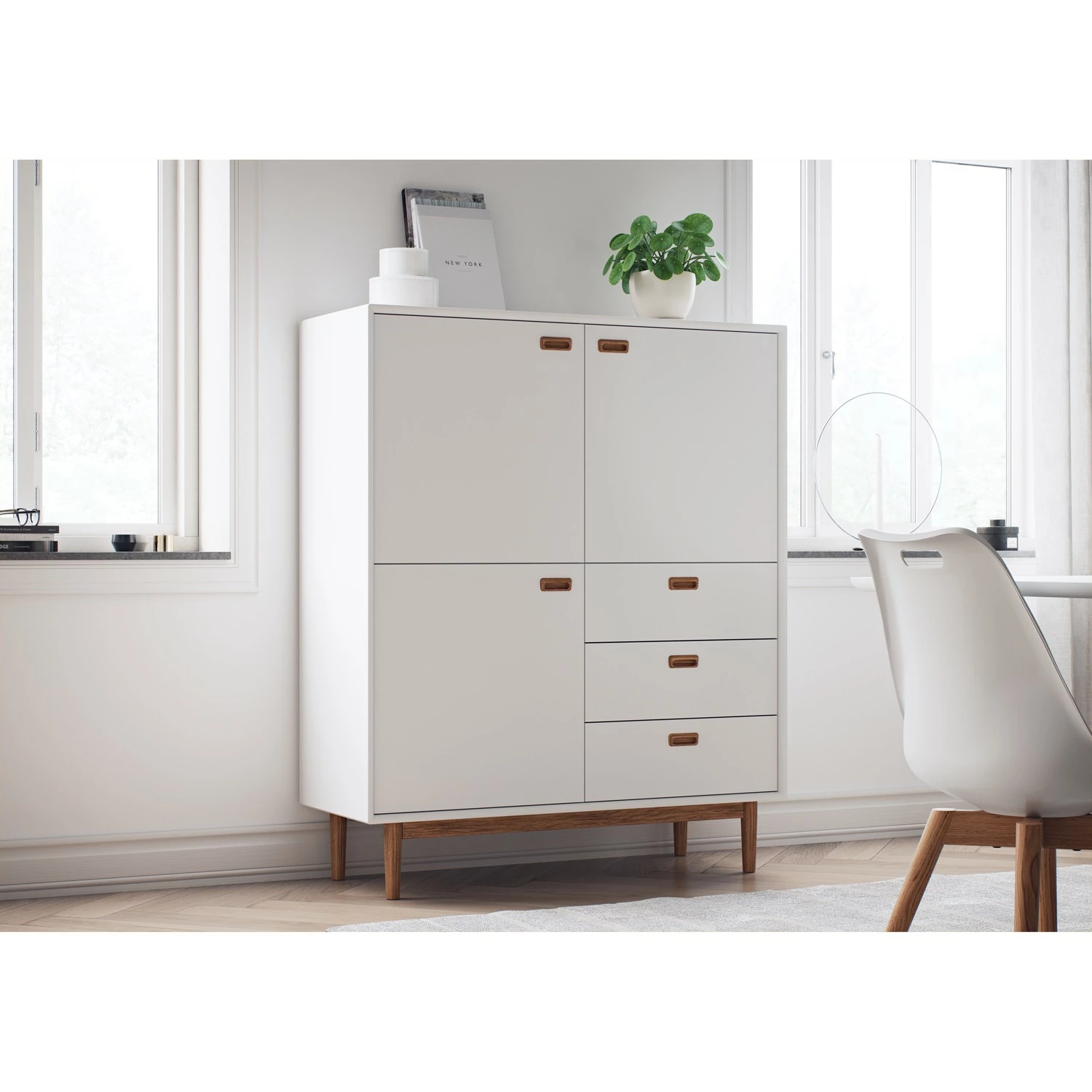 Tenzo Highboard Svea - Weiß / Eiche Dekor 3 Tenzo Highboard Svea - Weiß / Eiche Dekor – Bild 3