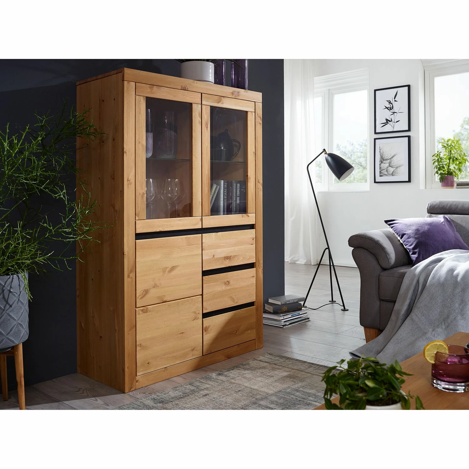 Naturoo Highboard Maceio I - Kiefer Massiv - Kiefer 2 Naturoo Highboard Maceio I - Kiefer Massiv - Kiefer – Bild 2