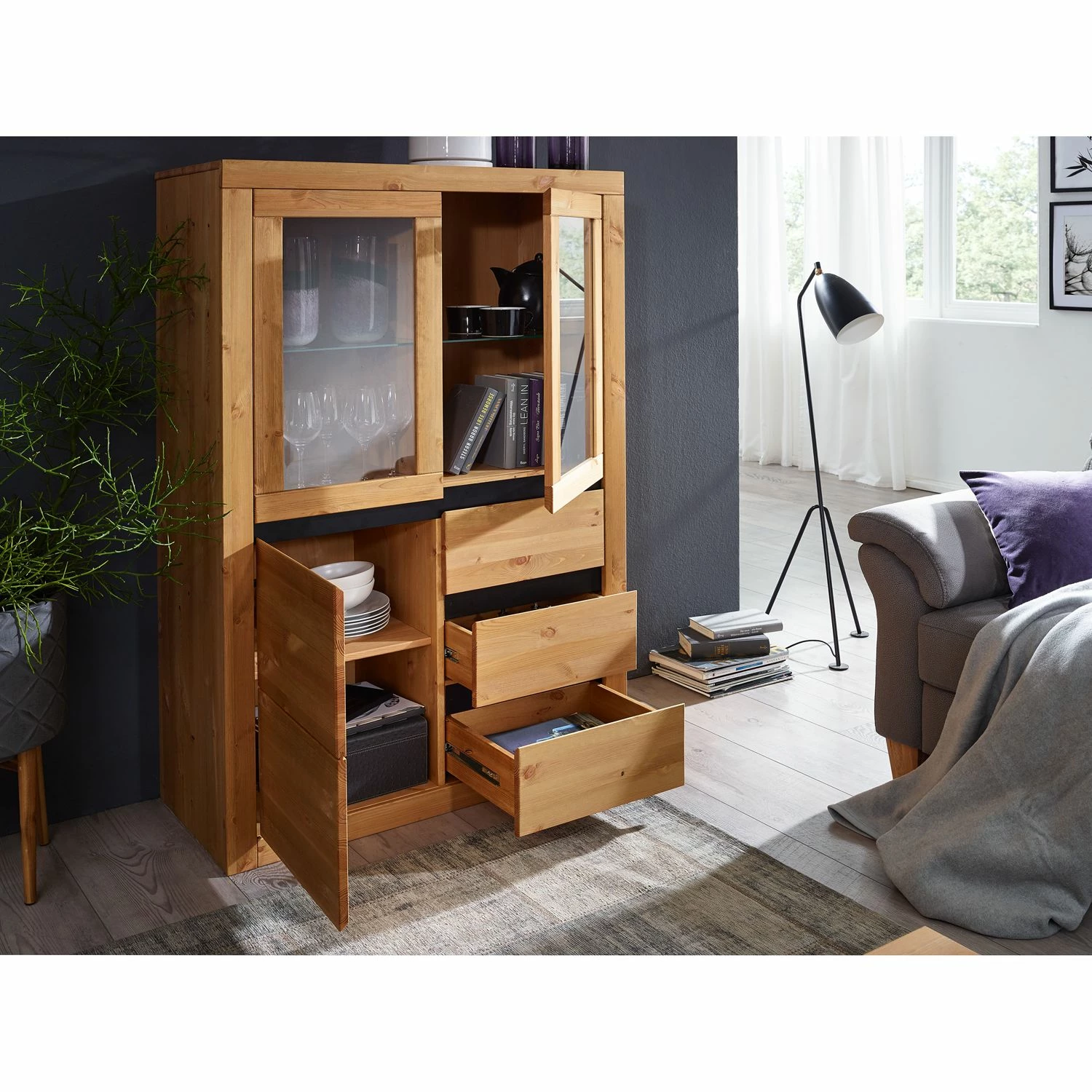 Naturoo Highboard Maceio I - Kiefer Massiv - Kiefer 3 Naturoo Highboard Maceio I - Kiefer Massiv - Kiefer – Bild 3