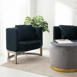Maison Belfort Sessel Drysdale - Samt - Marineblau -WOHNZIMMERMÖBEL Verkäufe 1000180884 210430 12325700003 MOOD DETAILS P000000001000180884 mood