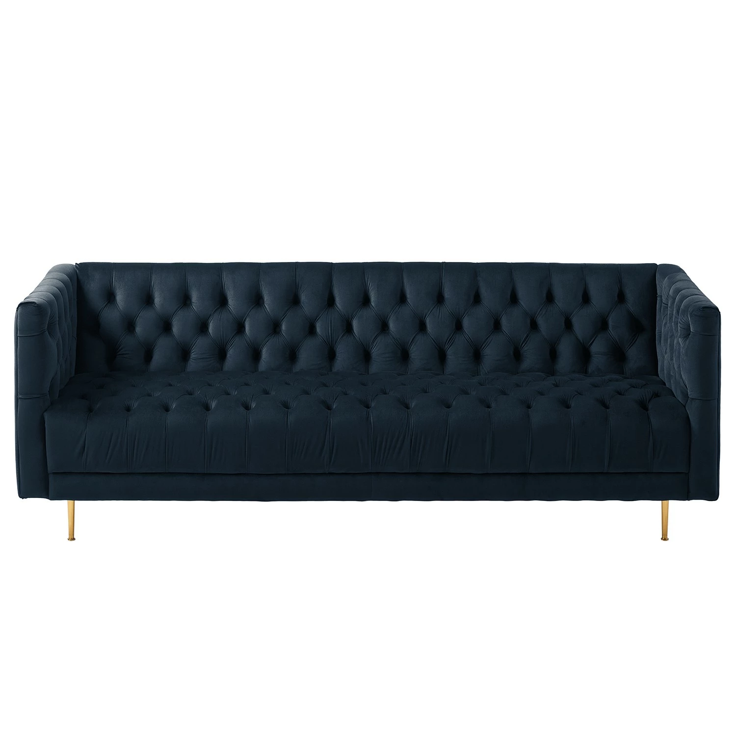 Jack & Alice Sofa Reynella II (3-sitzer) - Samt - Marineblau 4 Jack & Alice Sofa Reynella II (3-sitzer) - Samt - Marineblau – Bild 4