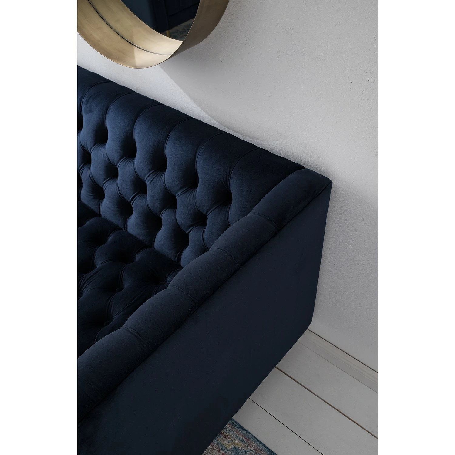 Jack & Alice Sofa Reynella II (3-sitzer) - Samt - Marineblau 13 Jack & Alice Sofa Reynella II (3-sitzer) - Samt - Marineblau – Bild 13