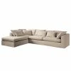 Maison Belfort Ecksofa Breves - Flachgewebe - Beige - Ottomane davorstehend links