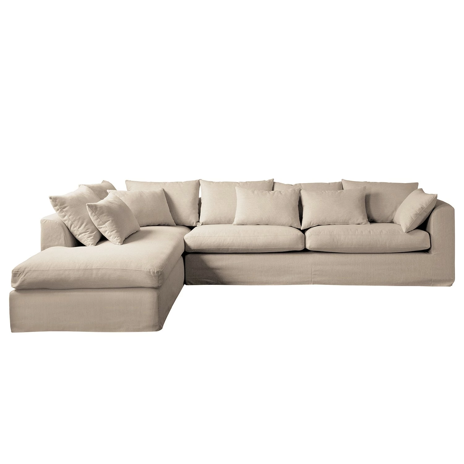 Maison Belfort Ecksofa Breves - Flachgewebe - Beige - Ottomane davorstehend links 3 Maison Belfort Ecksofa Breves - Flachgewebe - Beige - Ottomane davorstehend links – Bild 3