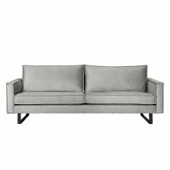 Ars manufacti Polstergarnitur Liel I (3-2) - Antiklederlook - Samt Onoli: Hellgrau -WOHNZIMMERMÖBEL Verkäufe 1000181419 190911 09331201826 DETAILS P000000001000181419