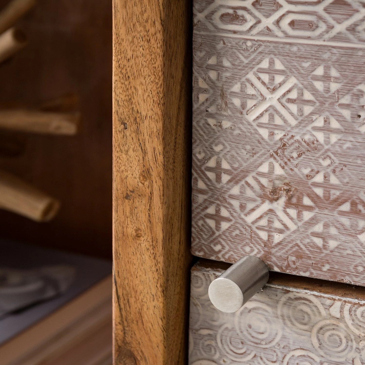 Ars manufacti Highboard Buuda - Akazie massiv - Ecru / Akazie 5 Ars manufacti Highboard Buuda - Akazie massiv - Ecru / Akazie – Bild 5