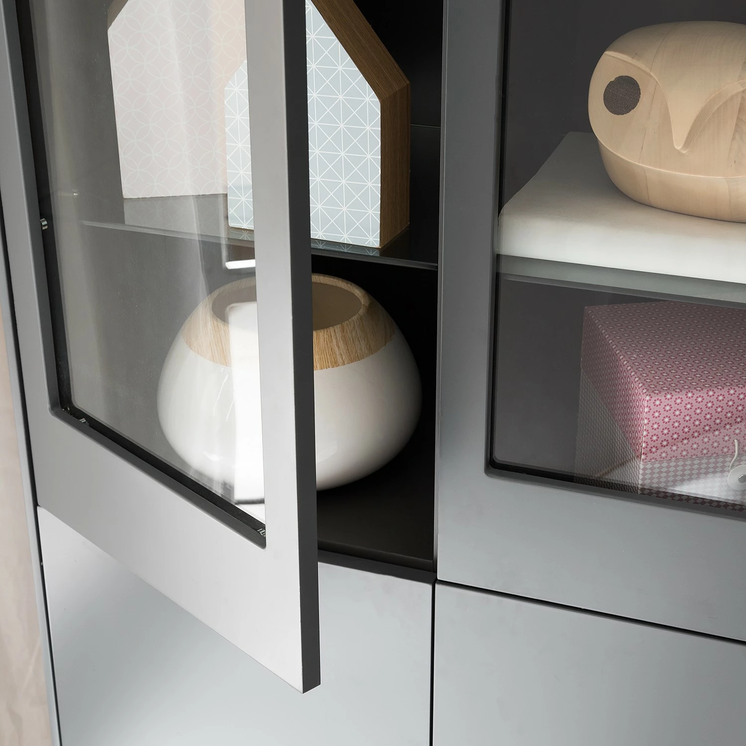 Mørteens Wohnwand Lindholm II (4-teilig) - Eiche teilmassiv - Grau 14 Mørteens Wohnwand Lindholm II (4-teilig) - Eiche teilmassiv - Grau – Bild 14