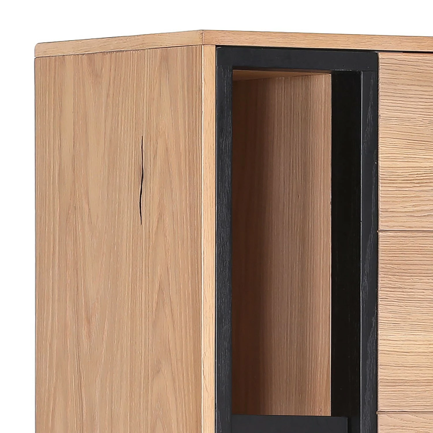 Red Living Hängeschrank Relva - Eiche teilmassiv - Eiche / Schwarz 2 Red Living Hängeschrank Relva - Eiche teilmassiv - Eiche / Schwarz – Bild 2