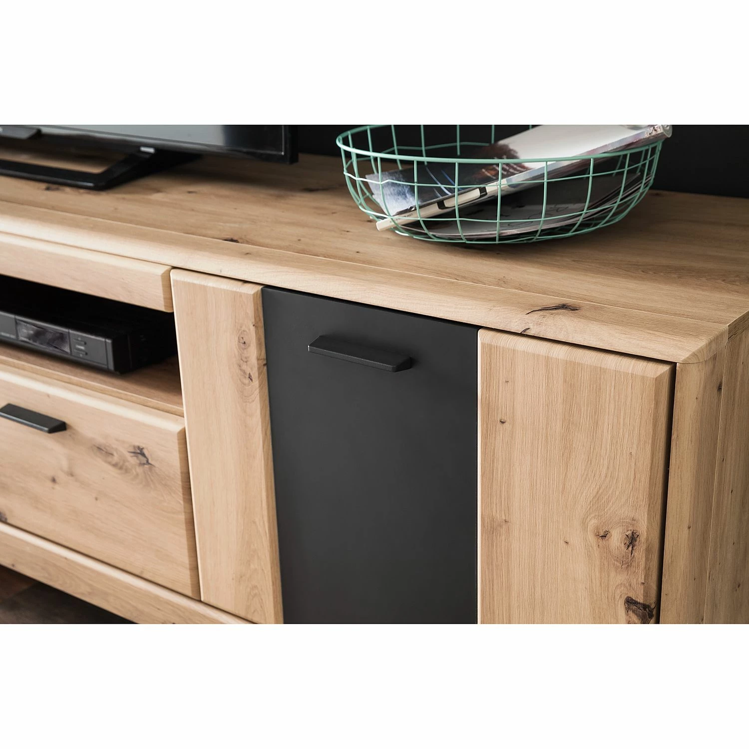Naturoo TV-Lowboard Coulogne I - Balkeneiche Dekor / Anthrazit - Breite: 179 cm 5 Naturoo TV-Lowboard Coulogne I - Balkeneiche Dekor / Anthrazit - Breite: 179 cm – Bild 5