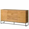 Ars Natura Sideboard Nozza II - Echtholzfurnier - Eiche / Schwarz