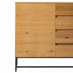 Ars Natura Sideboard Nozza II - Echtholzfurnier - Eiche / Schwarz -WOHNZIMMERMÖBEL Verkäufe 1000182814 200214 14501800005 DETAILS P000000001000182814