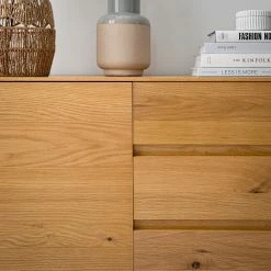 Ars Natura Sideboard Nozza II - Echtholzfurnier - Eiche / Schwarz -WOHNZIMMERMÖBEL Verkäufe 1000182814 200306 14374700004 MOOD DETAILS P000000001000182814 mood