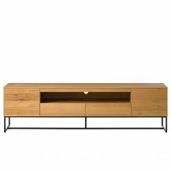 Ars Natura TV-Lowboard Nozza II - Echtholzfurnier - Eiche / Schwarz -WOHNZIMMERMÖBEL Verkäufe 1000182822 200214 14501900019 DETAILS P000000001000182822