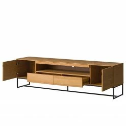 Ars Natura TV-Lowboard Nozza II - Echtholzfurnier - Eiche / Schwarz -WOHNZIMMERMÖBEL Verkäufe 1000182822 200214 14501900020 DETAILS P000000001000182822