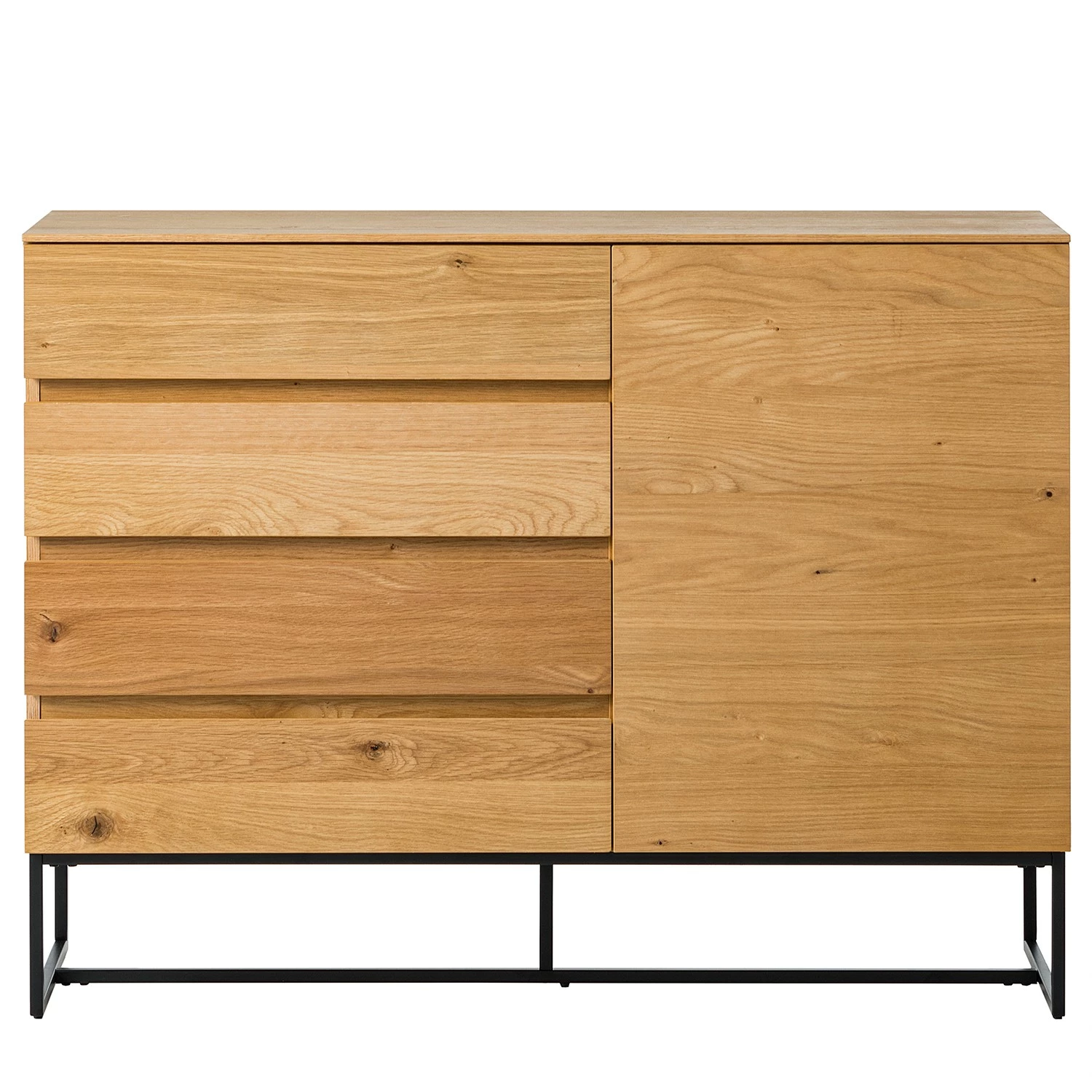 Ars Natura Kommode Nozza - Echtholzfurnier - Eiche / Schwarz 4 Ars Natura Kommode Nozza - Echtholzfurnier - Eiche / Schwarz – Bild 4