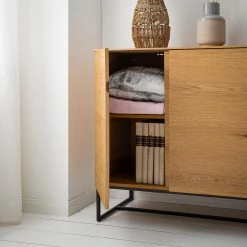 Ars Natura Sideboard Nozza I - Echtholzfurnier - Eiche / Schwarz -WOHNZIMMERMÖBEL Verkäufe 1000182824 200306 14374700016 MOOD DETAILS P000000001000182824 mood