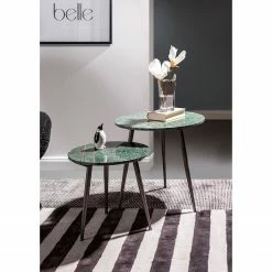Jack & Alice Beistelltisch Marbollo III (2-teilig) - Marmor / Metall - Grün / Gold -WOHNZIMMERMÖBEL Verkäufe 1000182843 211125 155712000023 MOOD DETAILS P000000001000182843 mood