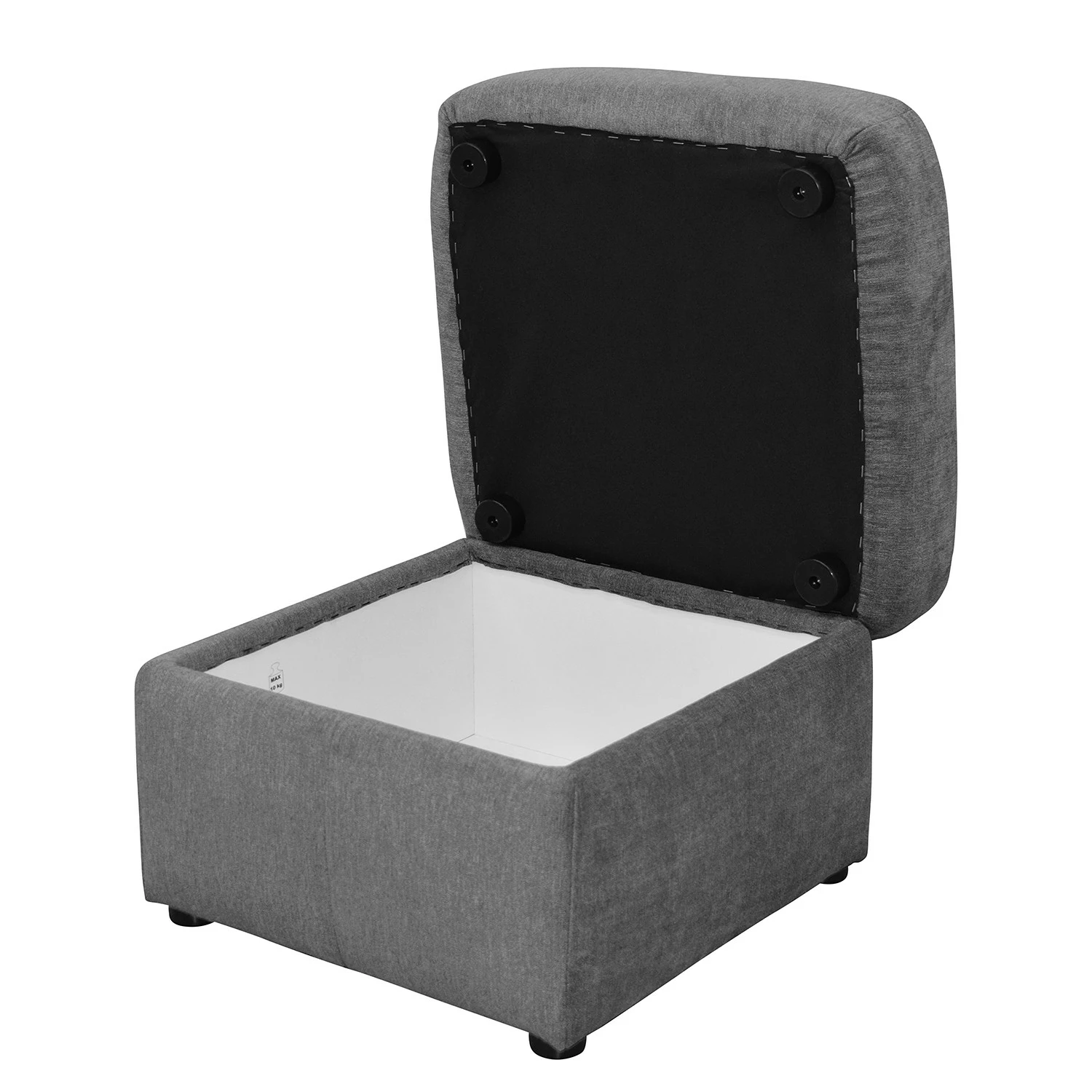 Modoform Polsterhocker Wells - Flachgewebe - Grau 4 Modoform Polsterhocker Wells - Flachgewebe - Grau – Bild 4