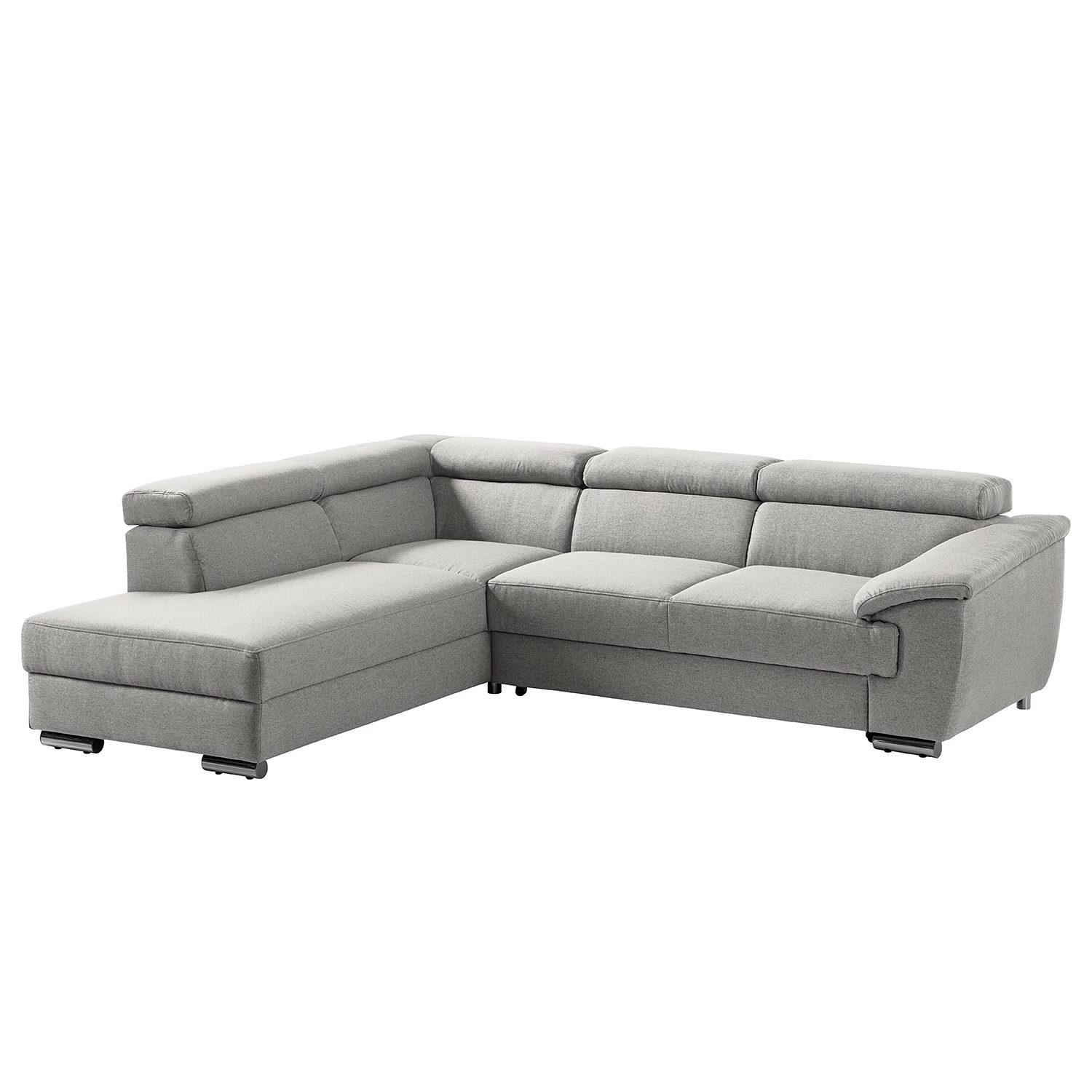 Fredriks Ecksofa Swain - Webstoff - Lichtgrau - Longchair davorstehend links - Schlaffunktion 1 Fredriks Ecksofa Swain - Webstoff - Lichtgrau - Longchair davorstehend links - Schlaffunktion