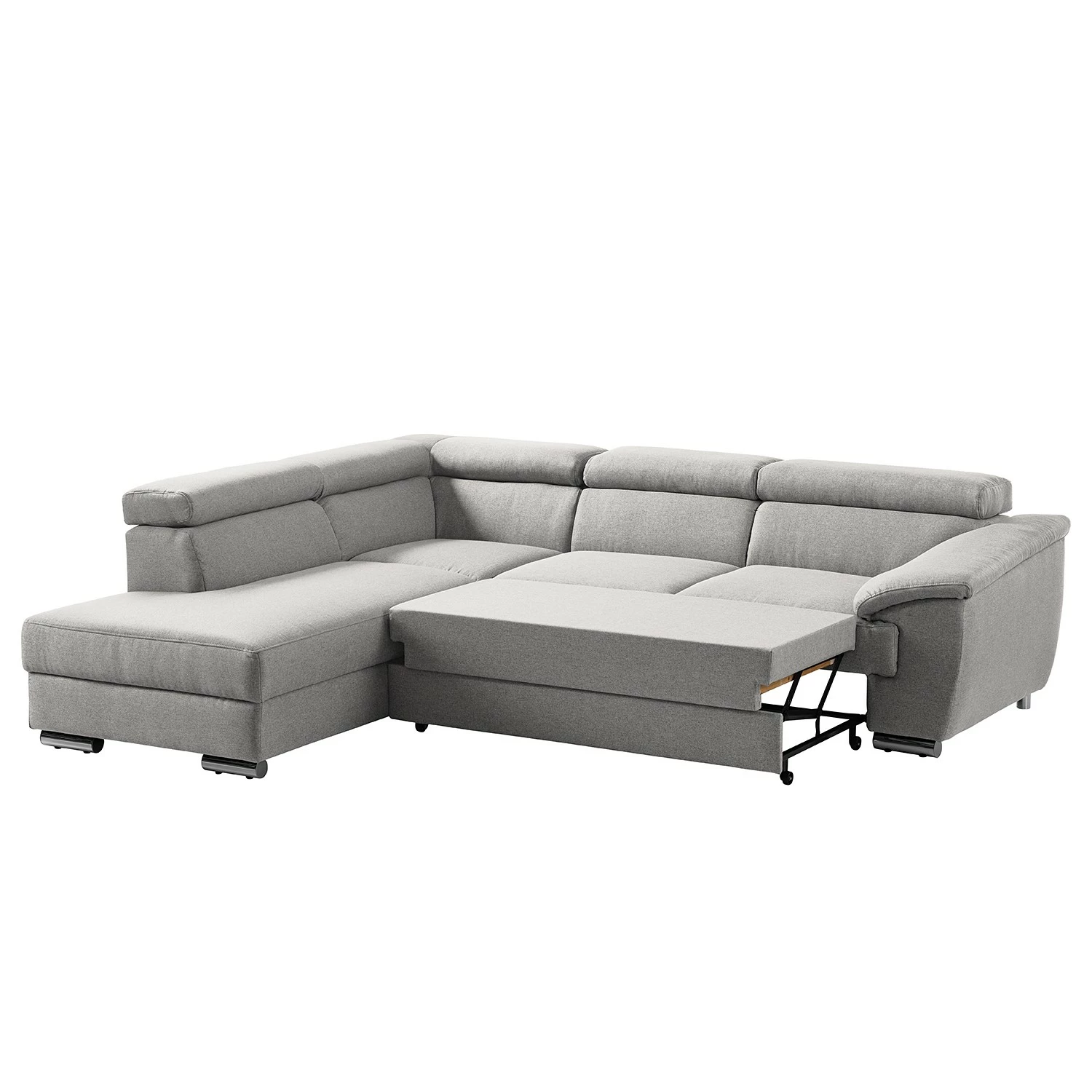 Fredriks Ecksofa Swain - Webstoff - Lichtgrau - Longchair davorstehend links - Schlaffunktion 5 Fredriks Ecksofa Swain - Webstoff - Lichtgrau - Longchair davorstehend links - Schlaffunktion – Bild 5