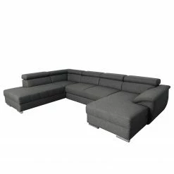 Modoform Wohnlandschaft Swaine - Webstoff - Anthrazit - Longchair davorstehend rechts - Ohne Schlaffunktion