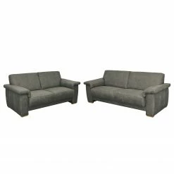 Modoform Polstergarnitur Picabu (3-2) - Antiklederlook - Dunkelgrau