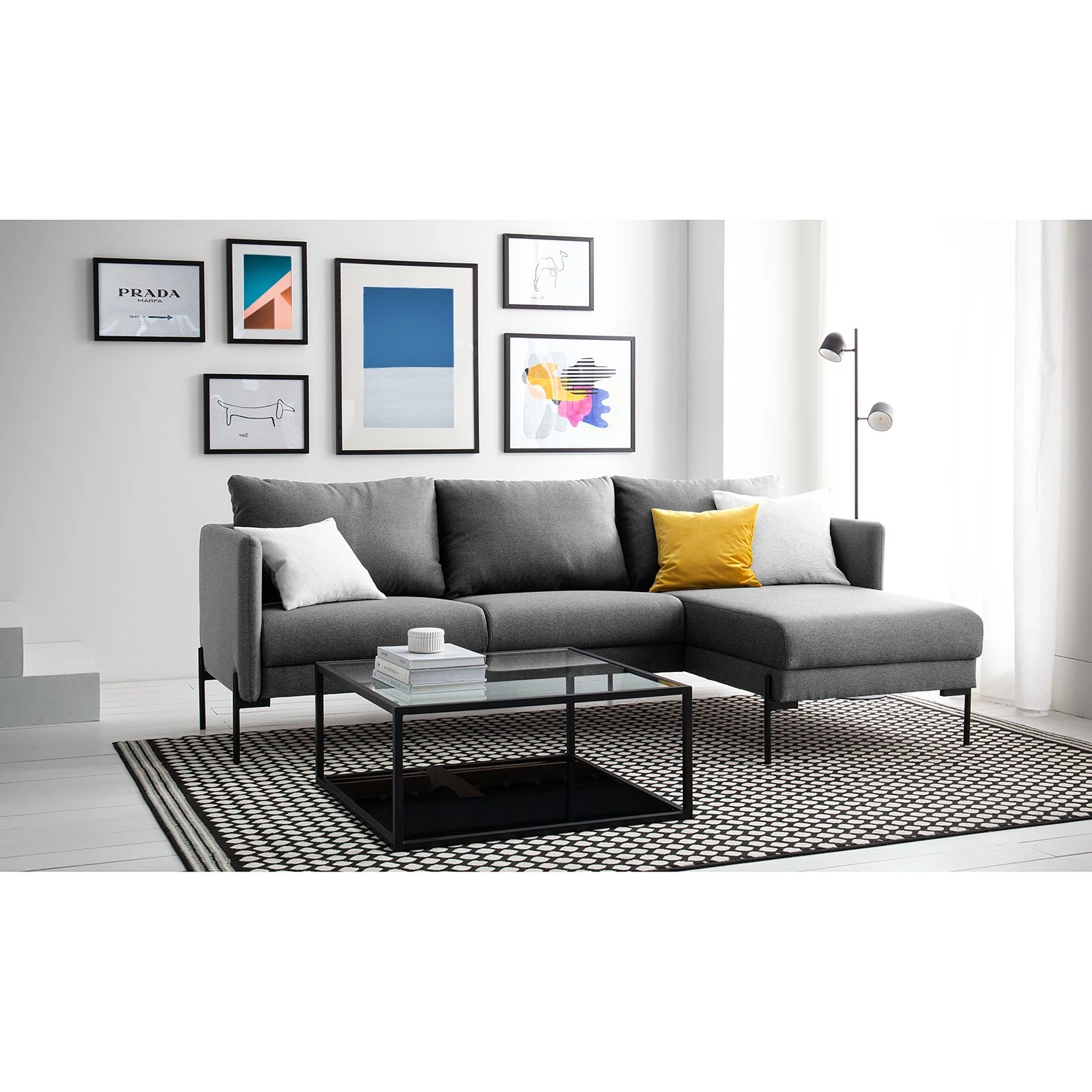Fredriks Ecksofa Pratt - Webstoff - Dunkelgrau - Longchair davorstehend rechts 2 Fredriks Ecksofa Pratt - Webstoff - Dunkelgrau - Longchair davorstehend rechts – Bild 2