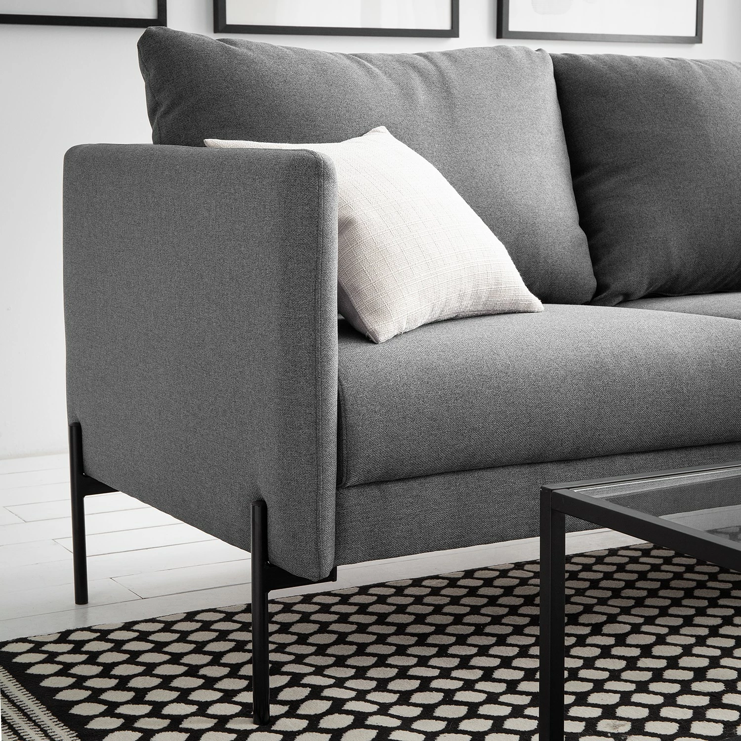 Fredriks Ecksofa Pratt - Webstoff - Dunkelgrau - Longchair davorstehend rechts 4 Fredriks Ecksofa Pratt - Webstoff - Dunkelgrau - Longchair davorstehend rechts – Bild 4