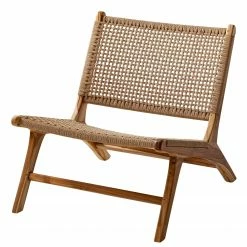 Ars manufacti Loungesessel Sulina - Papiergeflecht/ Teakholz massiv - Natur / Teak