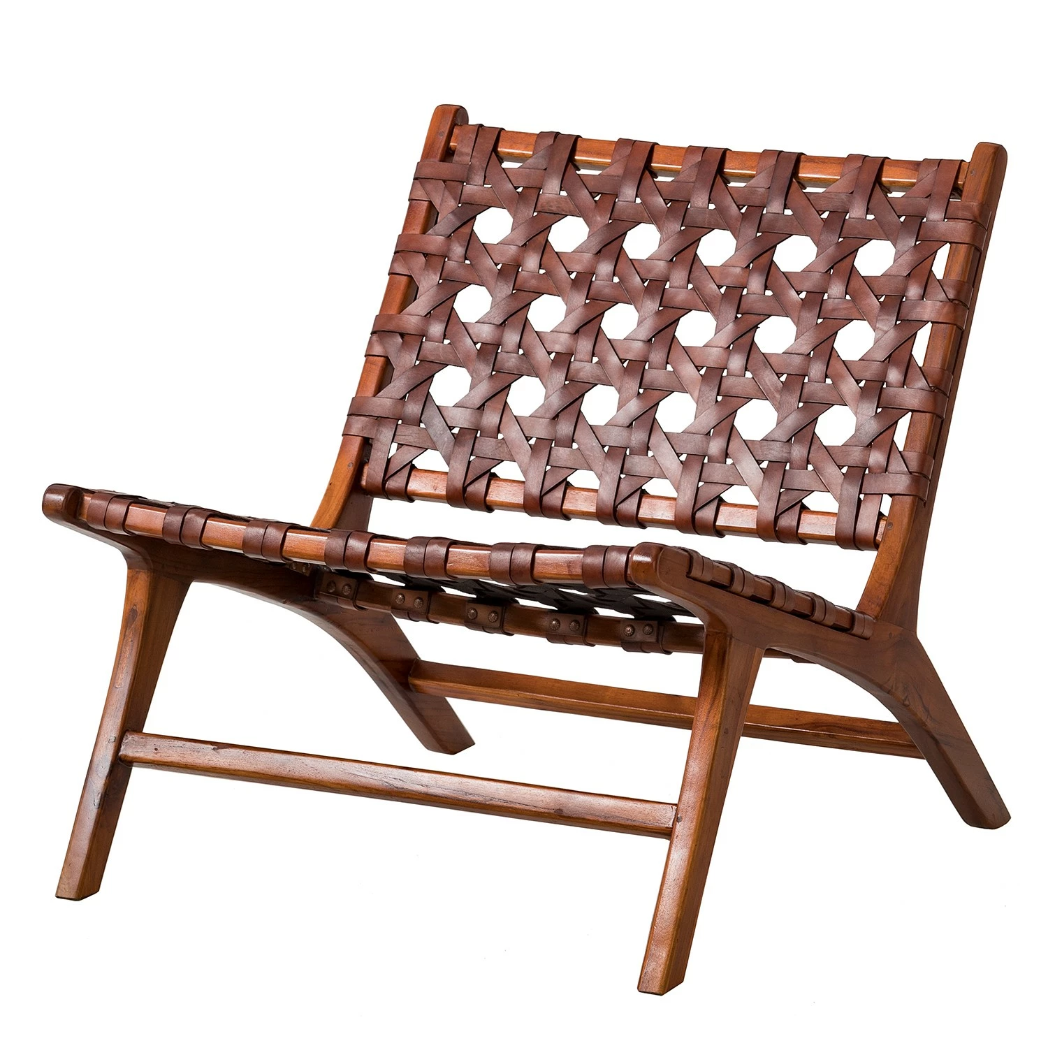 Ars manufacti Loungesessel Copan - Echtleder / Teakholz massiv - Cognacbraun / Teak 6 Ars manufacti Loungesessel Copan - Echtleder / Teakholz massiv - Cognacbraun / Teak – Bild 6