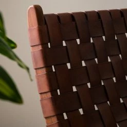 Ars manufacti Loungesessel Bourbourg I - Echtleder / Teakholz massiv - Cognacbraun / Teak -WOHNZIMMERMÖBEL Verkäufe 1000183949 200529 13275600004 DETAILS P000000001000183949