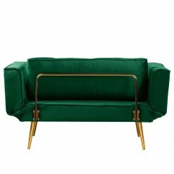 Jack & Alice Schlafsofa Behram III - Samt - Dunkelgrün -WOHNZIMMERMÖBEL Verkäufe 1000183953 200204 08555500040 DETAILS P000000001000183953