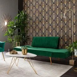 Jack & Alice Schlafsofa Behram III - Samt - Dunkelgrün -WOHNZIMMERMÖBEL Verkäufe 1000183953 200408 21120300003 DETAILS P000000001000183953