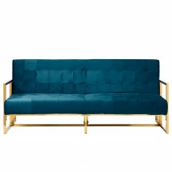 Jack & Alice Schlafsofa Cocora I - Samt - Marineblau -WOHNZIMMERMÖBEL Verkäufe 1000183955 200204 08555600059 DETAILS P000000001000183955