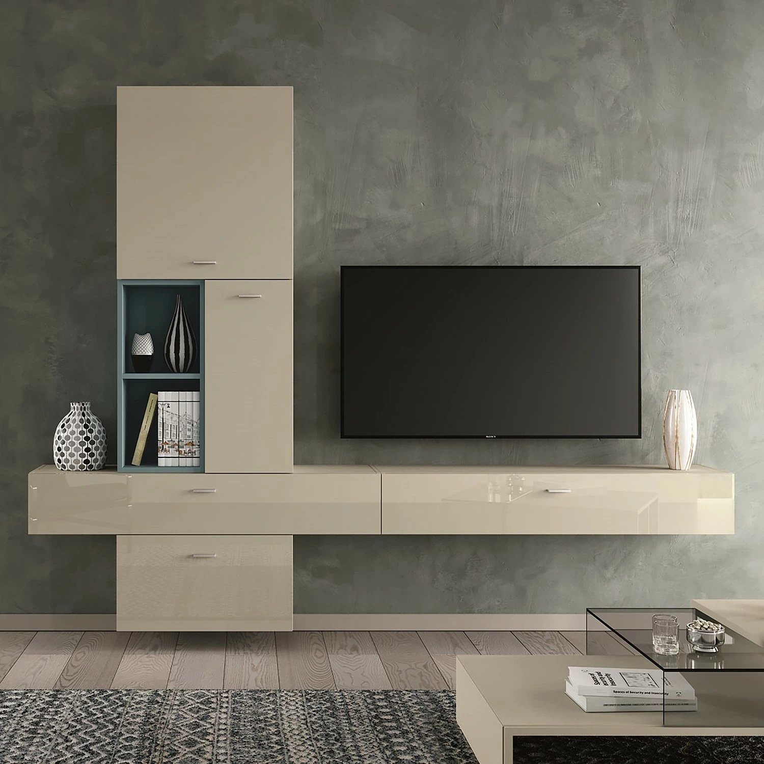 Now! by hülsta Wohnwand now no. 14 I (6-teilig) - Hochglanz Saharagrau 1 Now! by hülsta Wohnwand now no. 14 I (6-teilig) - Hochglanz Saharagrau