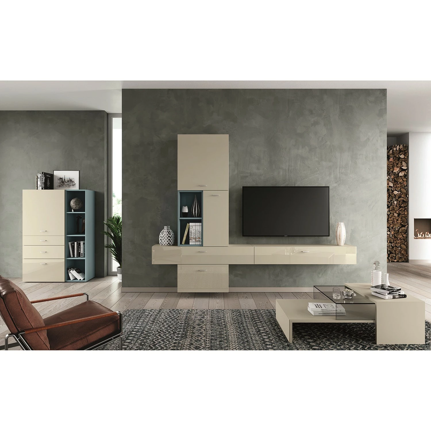 Now! by hülsta Wohnwand now no. 14 I (6-teilig) - Hochglanz Saharagrau 2 Now! by hülsta Wohnwand now no. 14 I (6-teilig) - Hochglanz Saharagrau – Bild 2