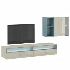 Now! by hülsta Wohnwand now no. 14 III (3-teilig) - Hochglanz Saharagrau -WOHNZIMMERMÖBEL Verkäufe 1000184130 191014 14552000026 DETAILS P000000001000184130