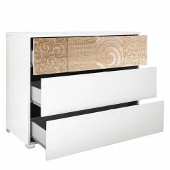 LC Spa Kommode Laussonne - Weiß / Eiche Sonoma Dekor -WOHNZIMMERMÖBEL Verkäufe 1000184312 210323 15253101967 DETAILS P000000001000184312