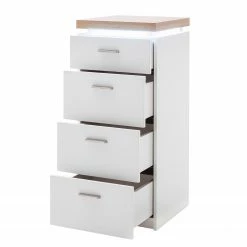 Loftscape Kommode Mundai I - Inkl. Beleuchtung - Weiß / Eiche Wotan Dekor -WOHNZIMMERMÖBEL Verkäufe 1000184642 190827 14261600086 DETAILS P000000001000184642