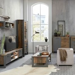 Trendteam Kommode Prime III - Altholz Pinie Dekor / Anthrazit -WOHNZIMMERMÖBEL Verkäufe 1000185540 190905 12594300176 MOOD DETAILS P000000001000185540 mood